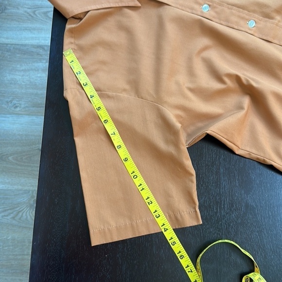 Vintage wide lapel short sleeve button up shirt SZ M - Picture 5 of 5